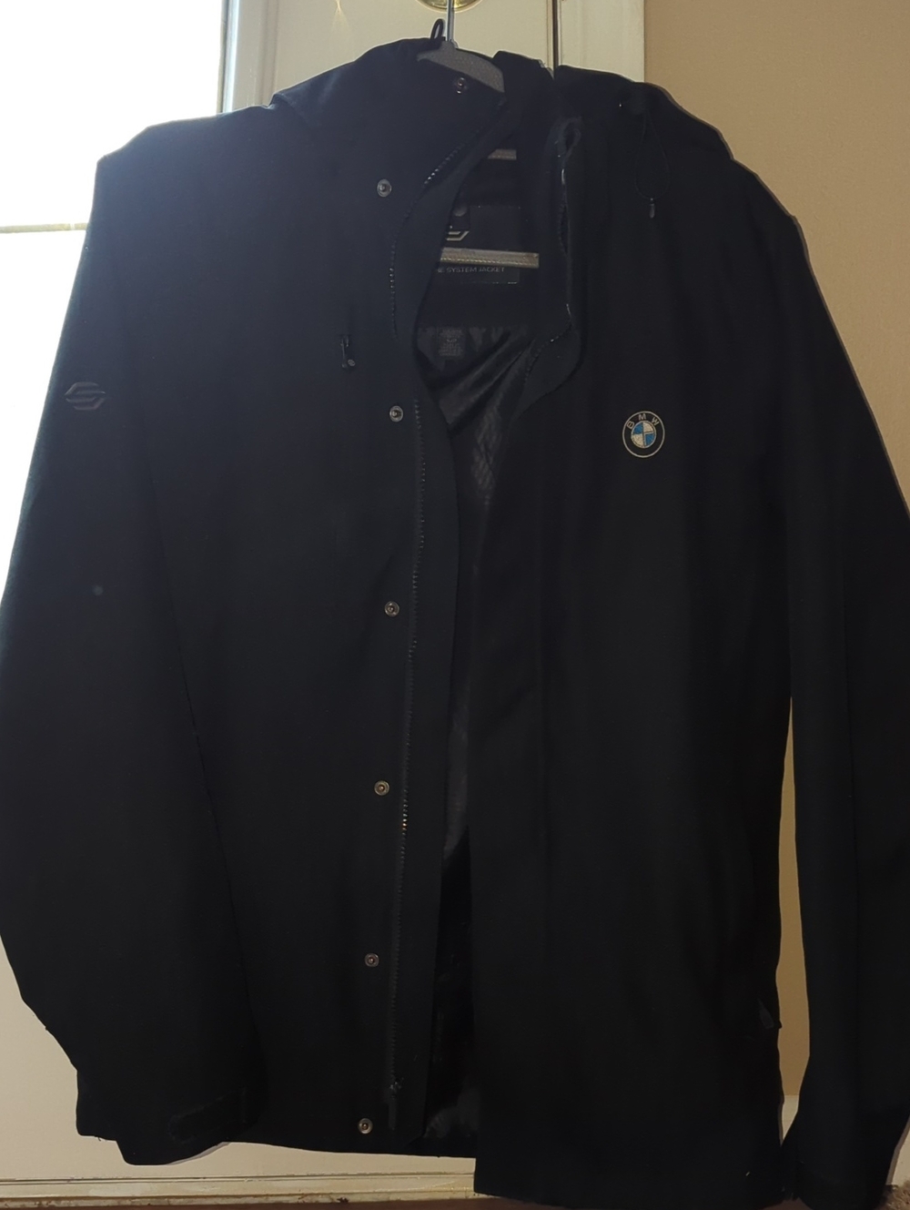 BMW Men’s Black Hooded Windbreaker Jacket